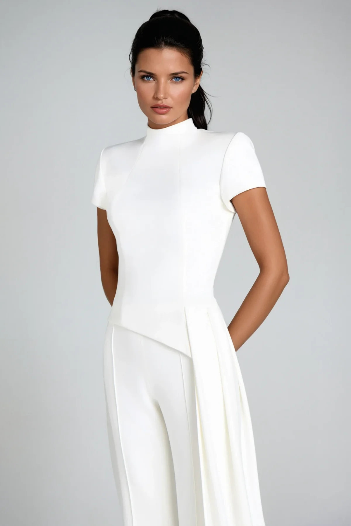 White Deconstruct Fringe Pants Set - Chic Modern Style