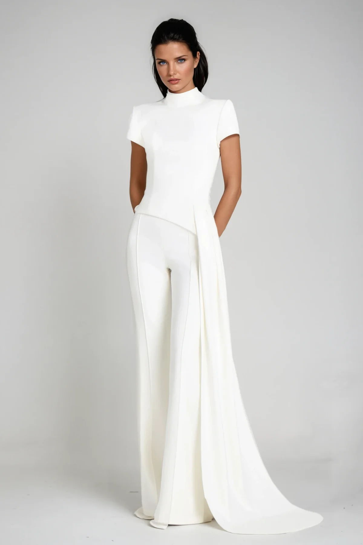 White Deconstruct Fringe Pants Set - Chic Modern Style