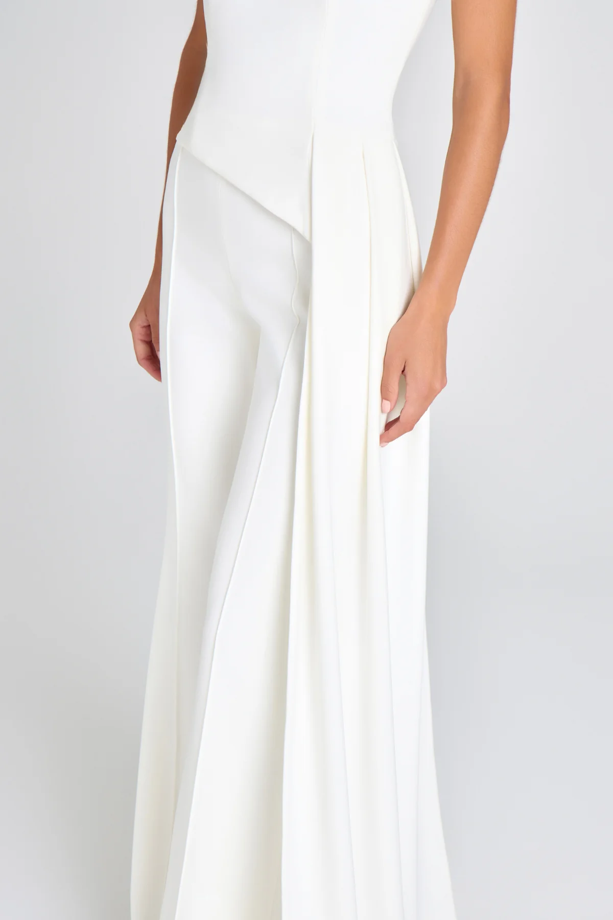 White Deconstruct Fringe Pants Set - Chic Modern Style