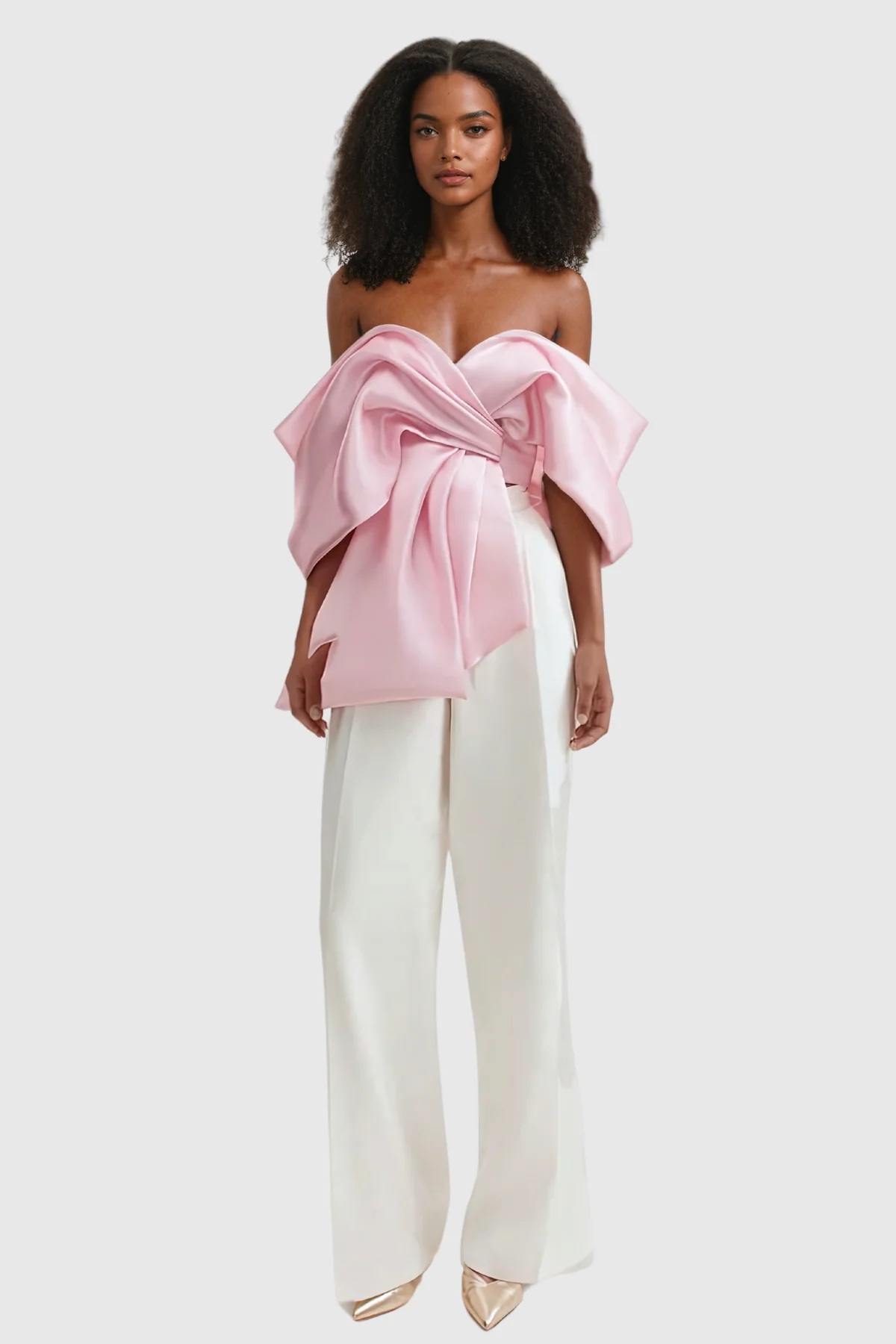 Pink Satin Bow Off Shoulder Top | Elegant Feminine Style