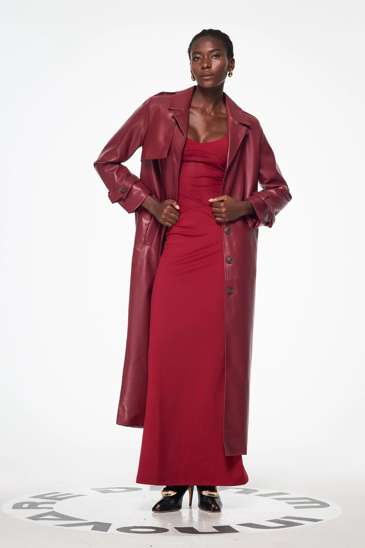 Red Buckle Leather Jacket with Custom Fit | Innovare Denim