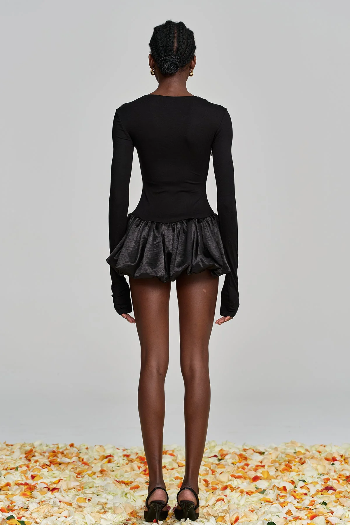 Elegant Lace-Up Ruffle Sleeve Mini Dress