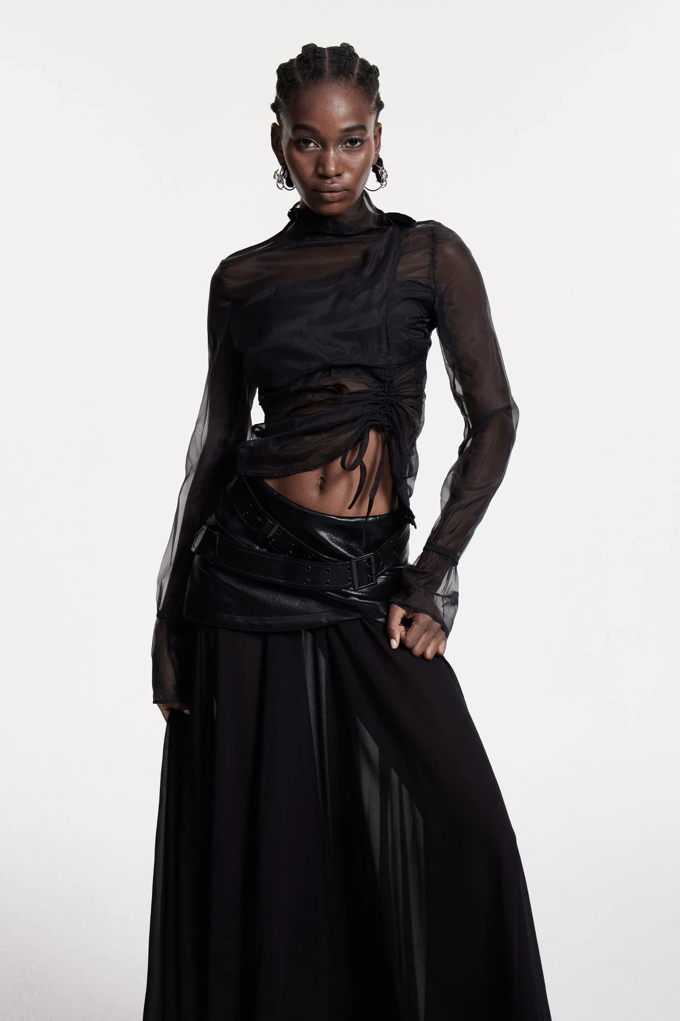 Mesh Asymmetric Top in Black | Lightweight Modern Design