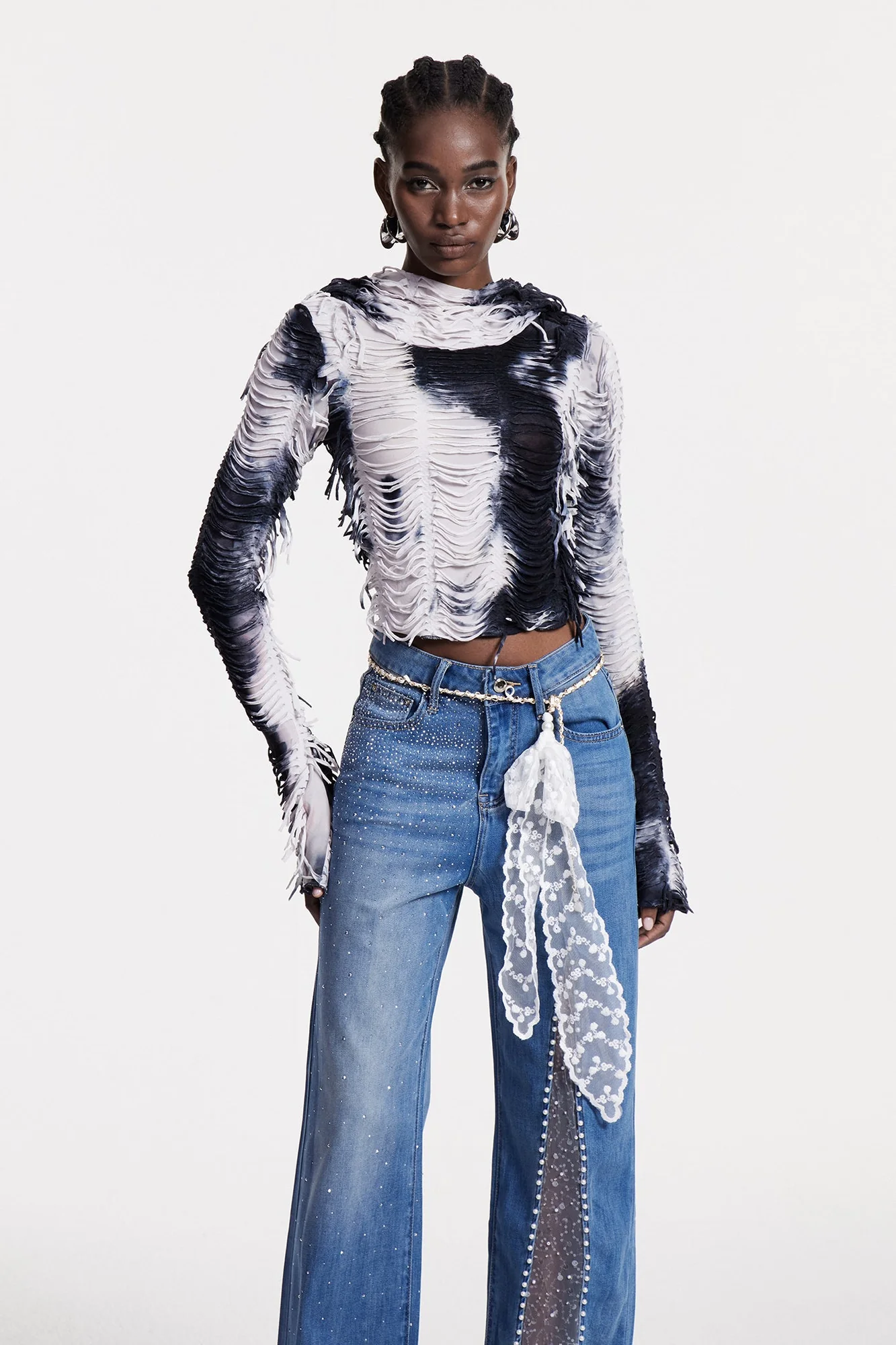 Contemporary Cutout Tie Dye Top - Christabelle Style