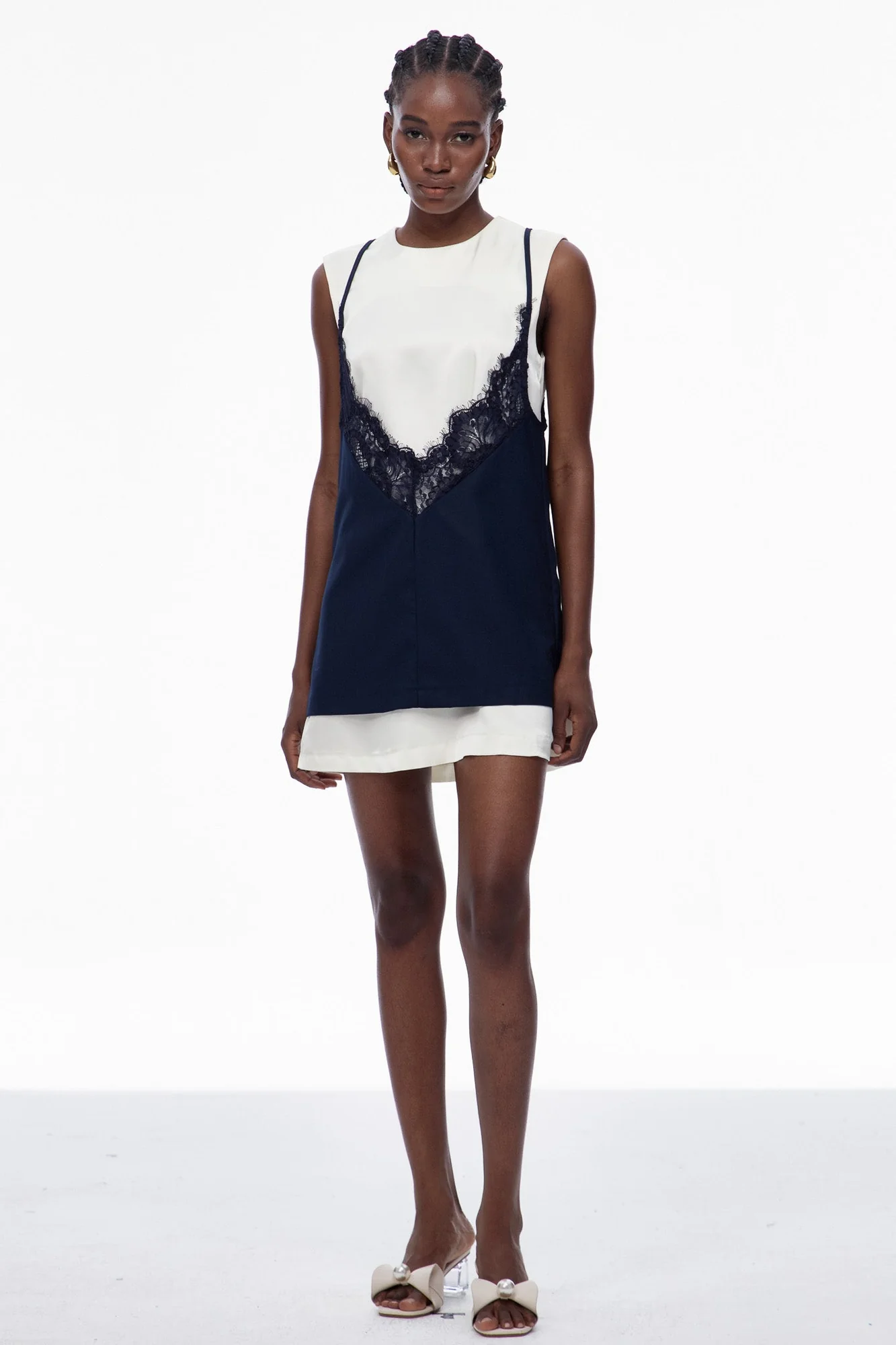 White Lace Sleeveless Top for Women