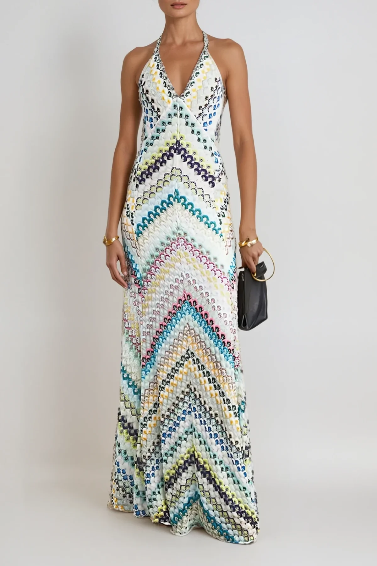 Green Spaghetti Strap Backless Maxi Dress