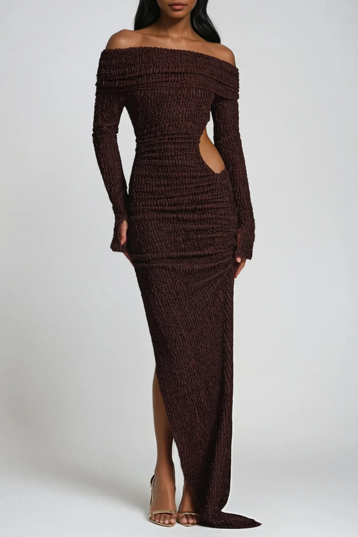 Sophisticated Cutout Maxi Dress with High Split