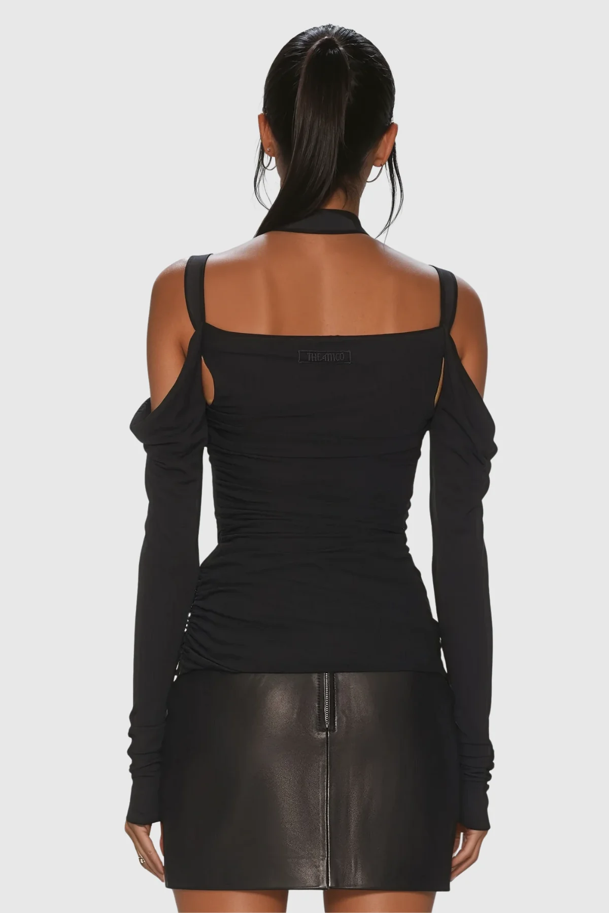 Black Off Shoulder Bodycon Top for Women