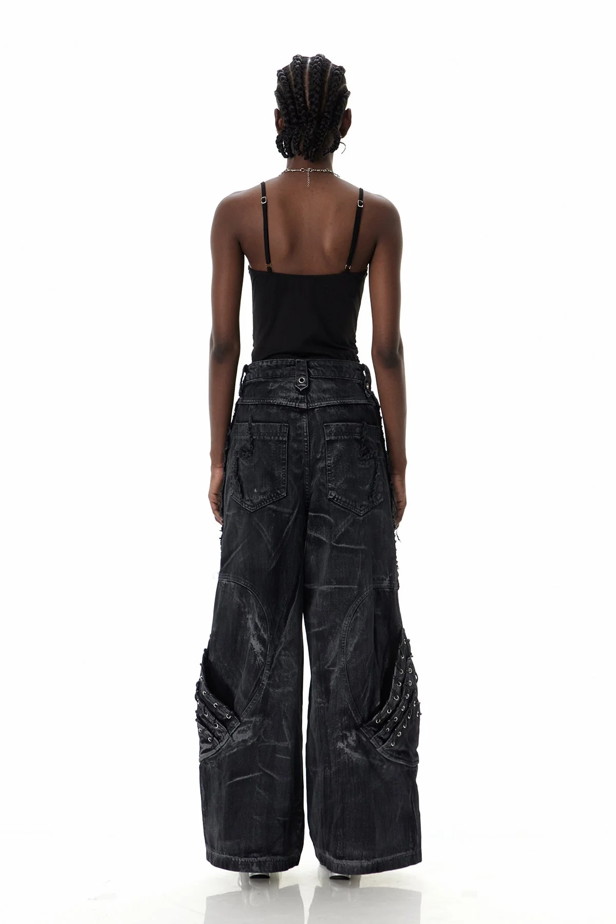 Black Cutout Spaghetti Strap Romper