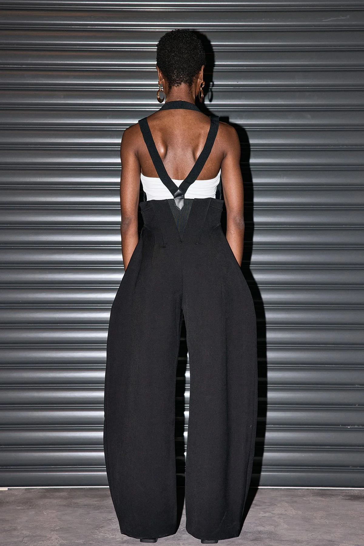 Denim Corset Overalls in Black - Trendy Chic Pants