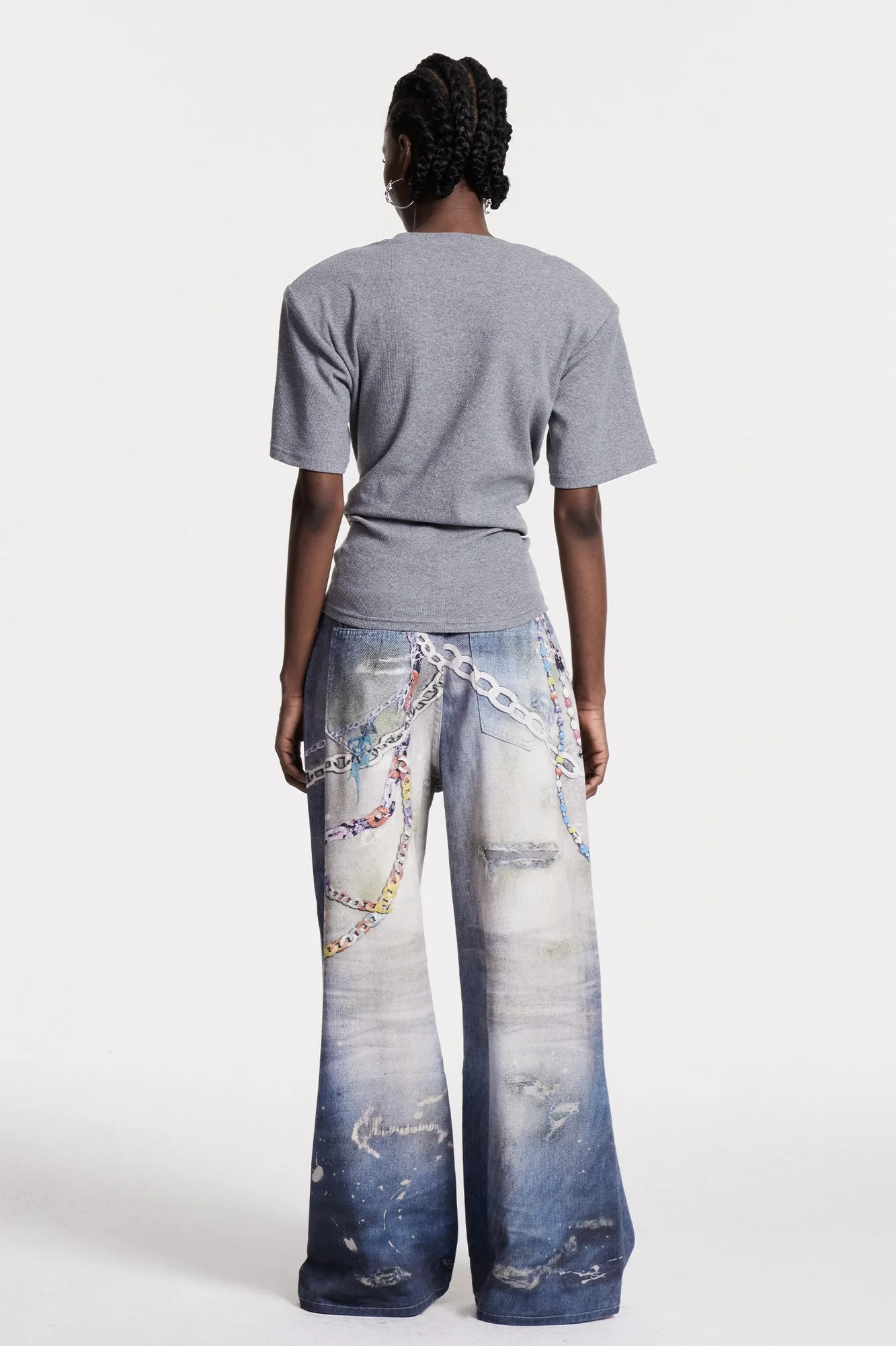 Grey Twist Ruched T-Shirt