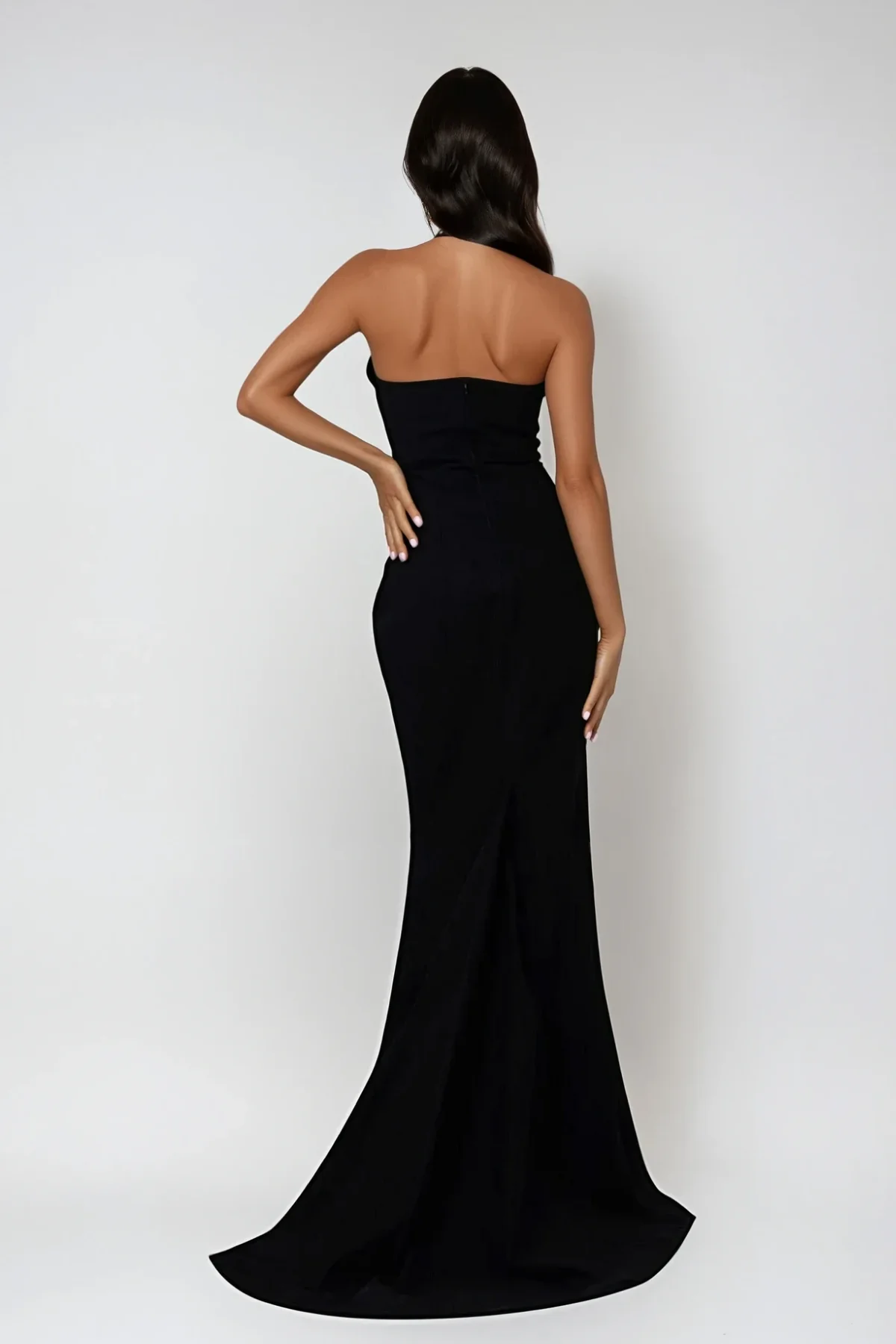 Black Lace-Up Cutout Maxi Dress