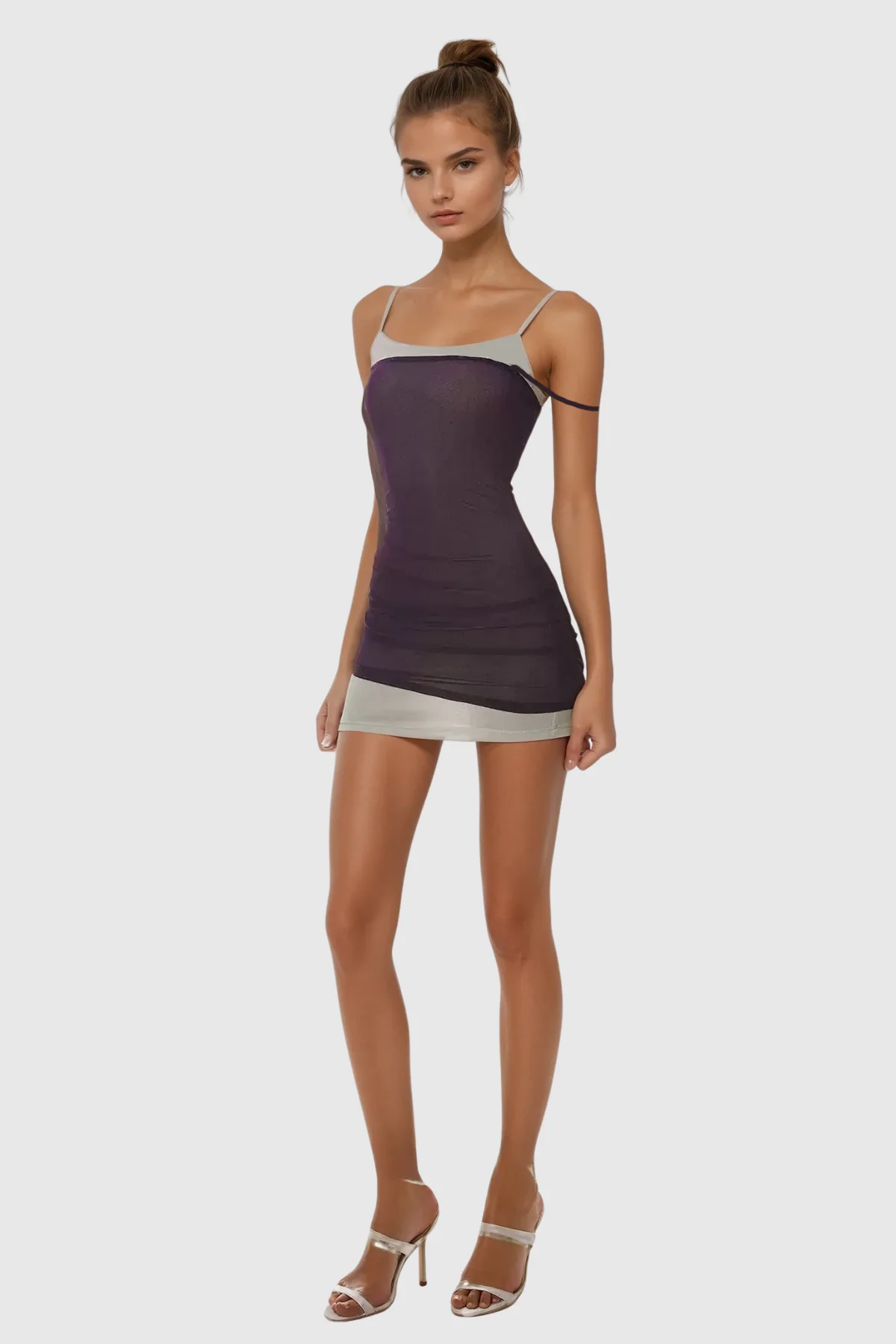 Purple Spaghetti Bodycon Mini Dress