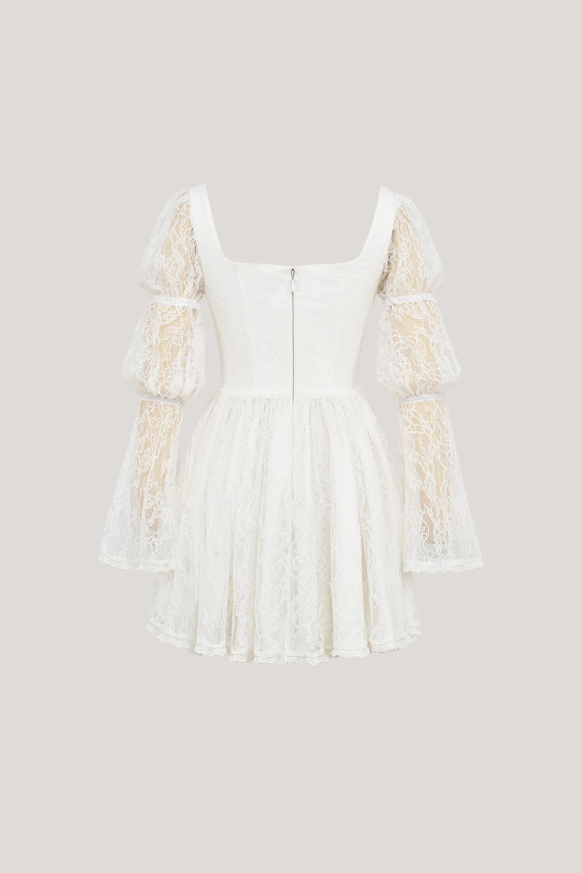 White Floral Lace Mini Dress - Feminine & Stylish