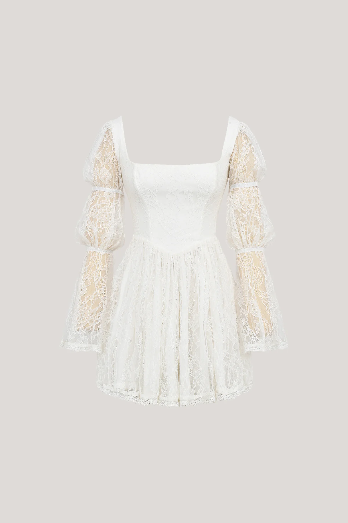 White Floral Lace Mini Dress - Feminine & Stylish