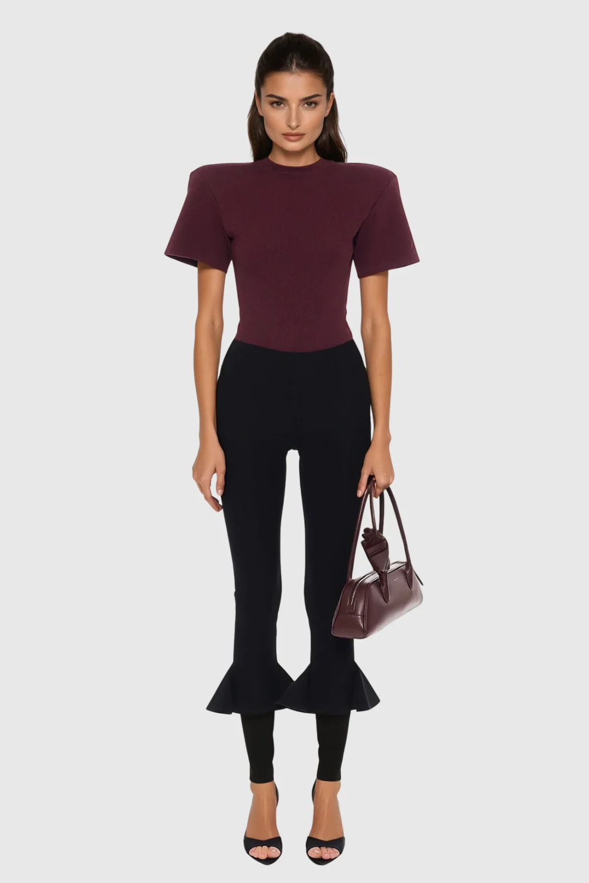 Red Bodycon Short Sleeve Romper