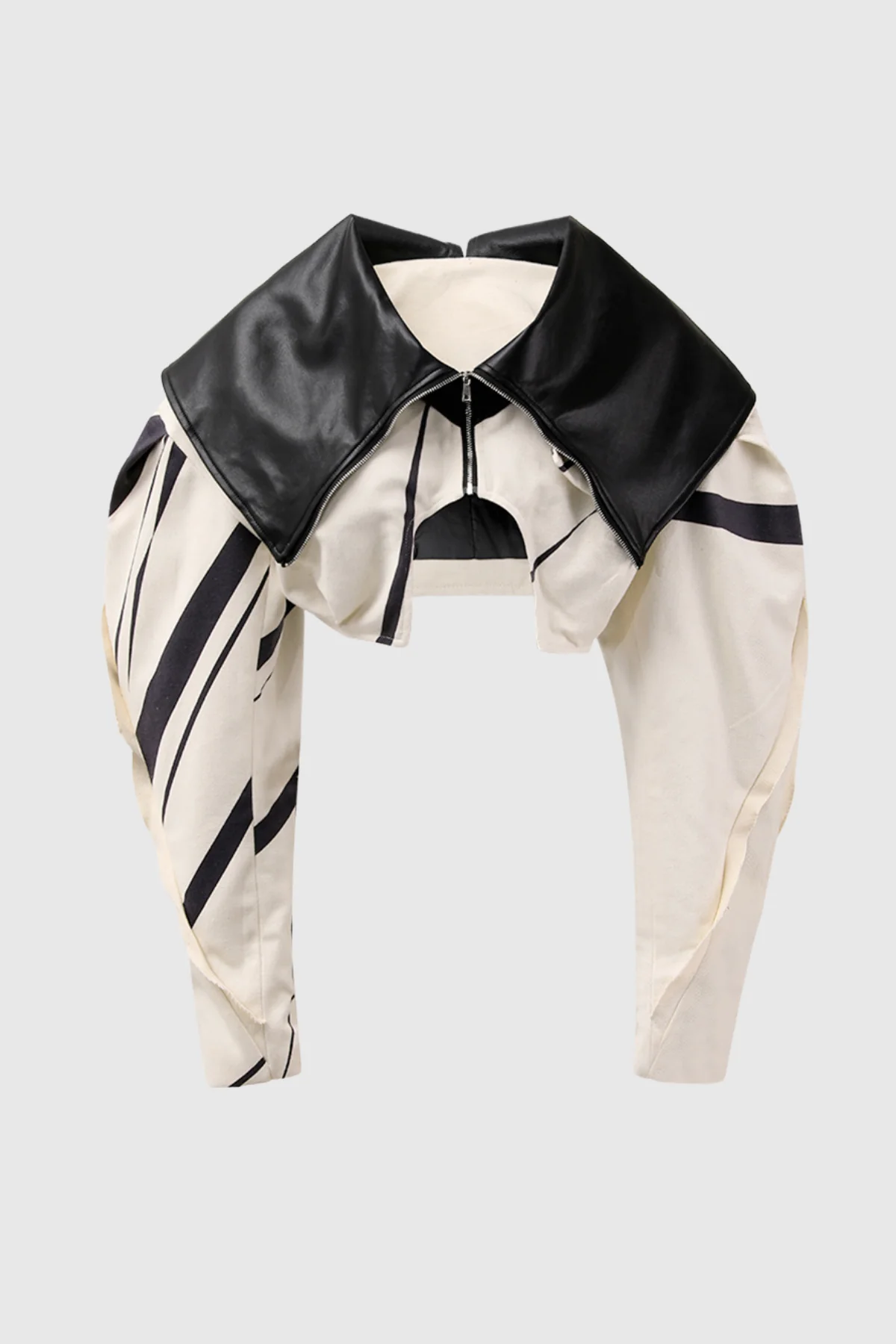 White Striped Leather Jacket for Stylish Outfits
