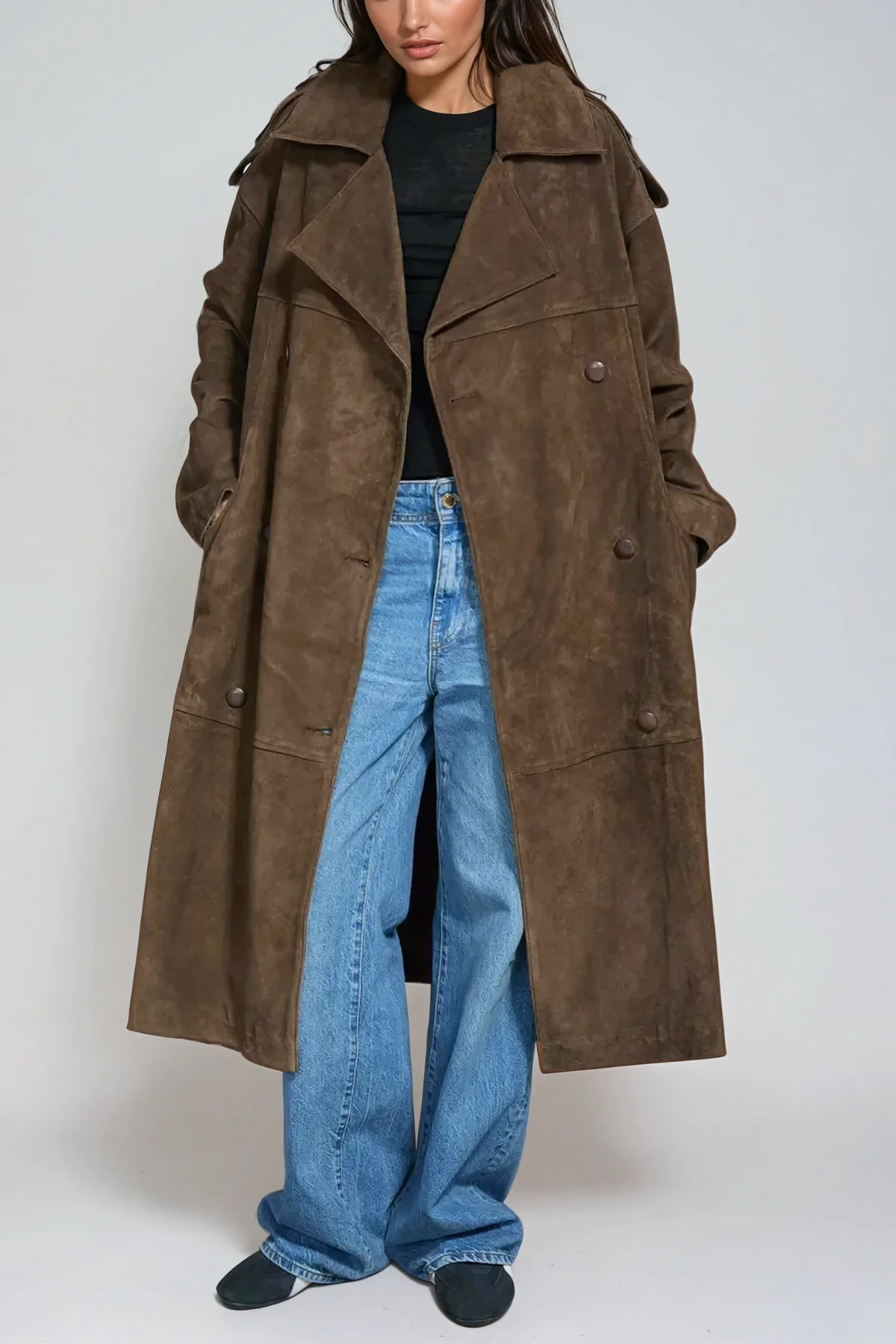 Elegant Lace-Up Suede Jacket