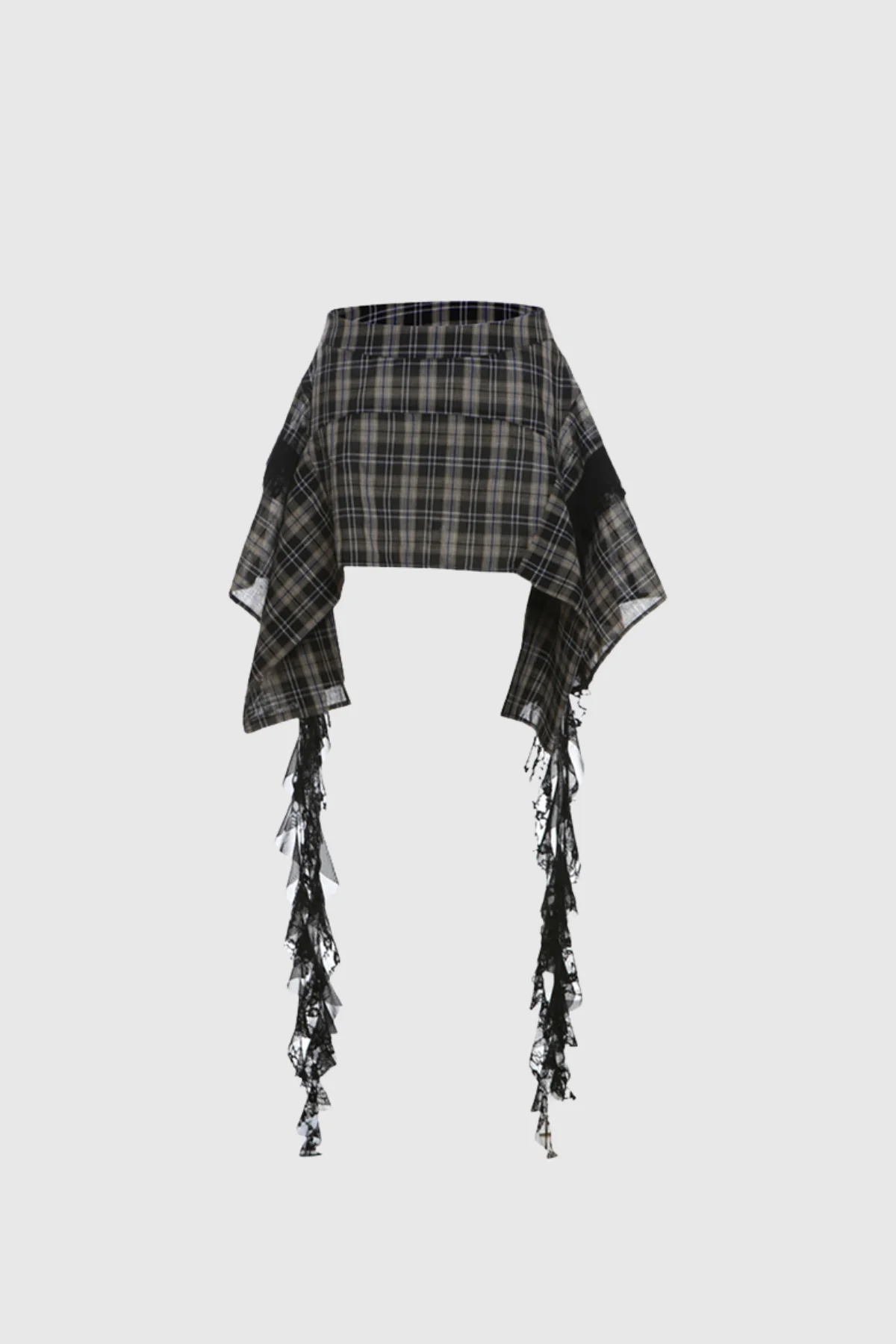 Black Asymmetric Fringe Skirt