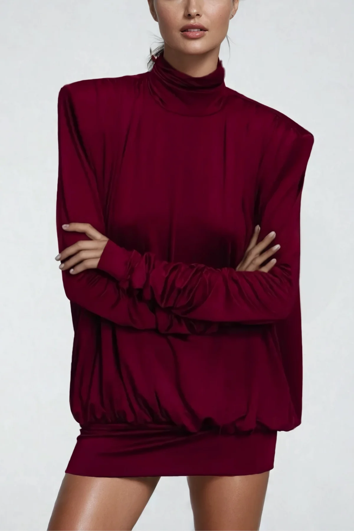 Red Backless Ruched Mini Dress - Elegant Style and Comfort