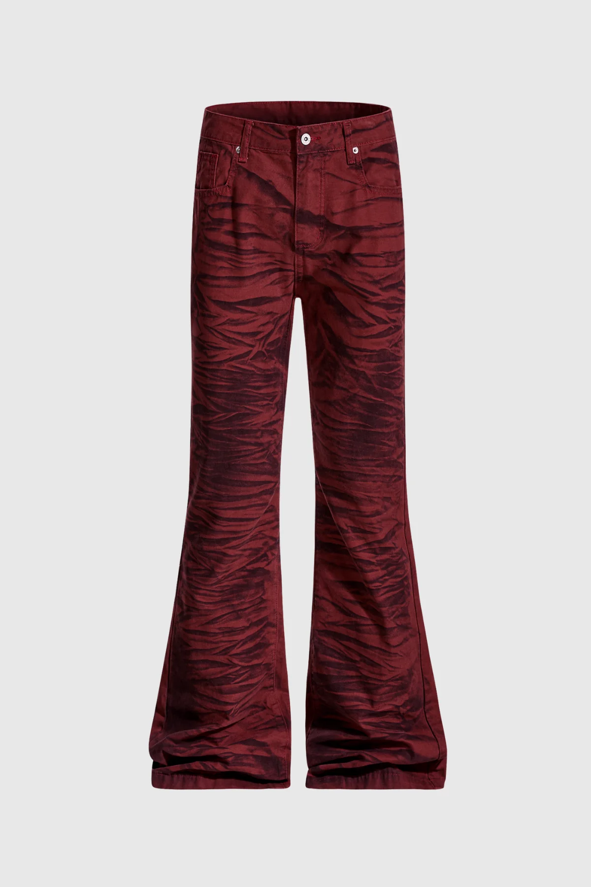 Red Printed Bootcut Jeans for Stylish Looks