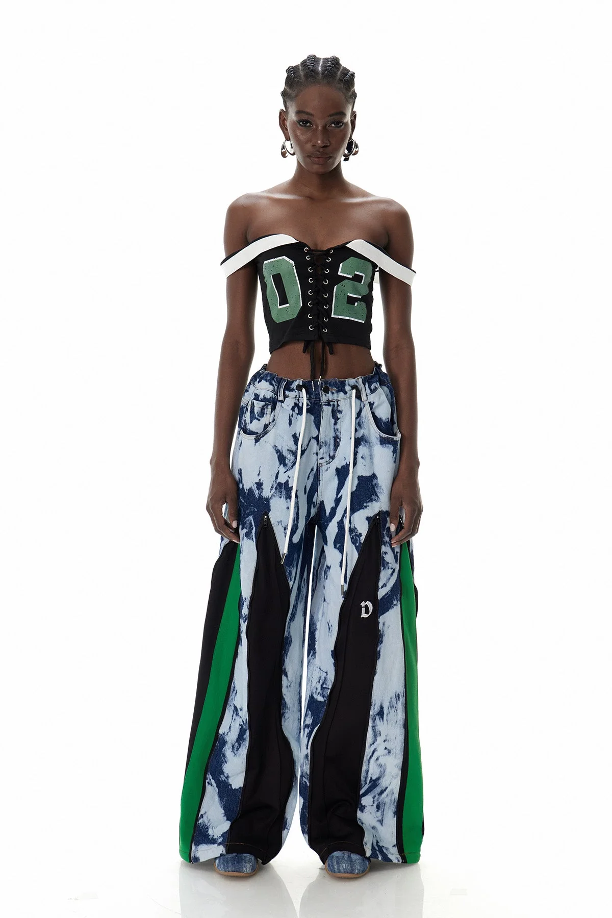 White Tie Dye Zipper Jeans - Urban Edge Style