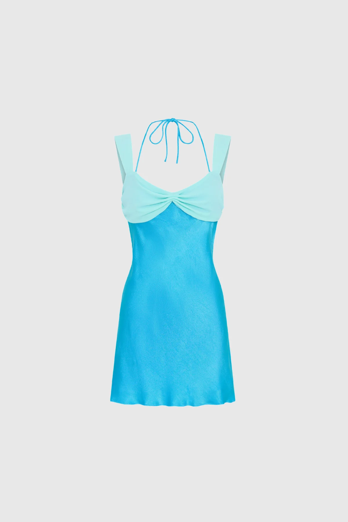 Blue Lace Up Ruffle Mini Dress - Elegant Stylish Feminine Design