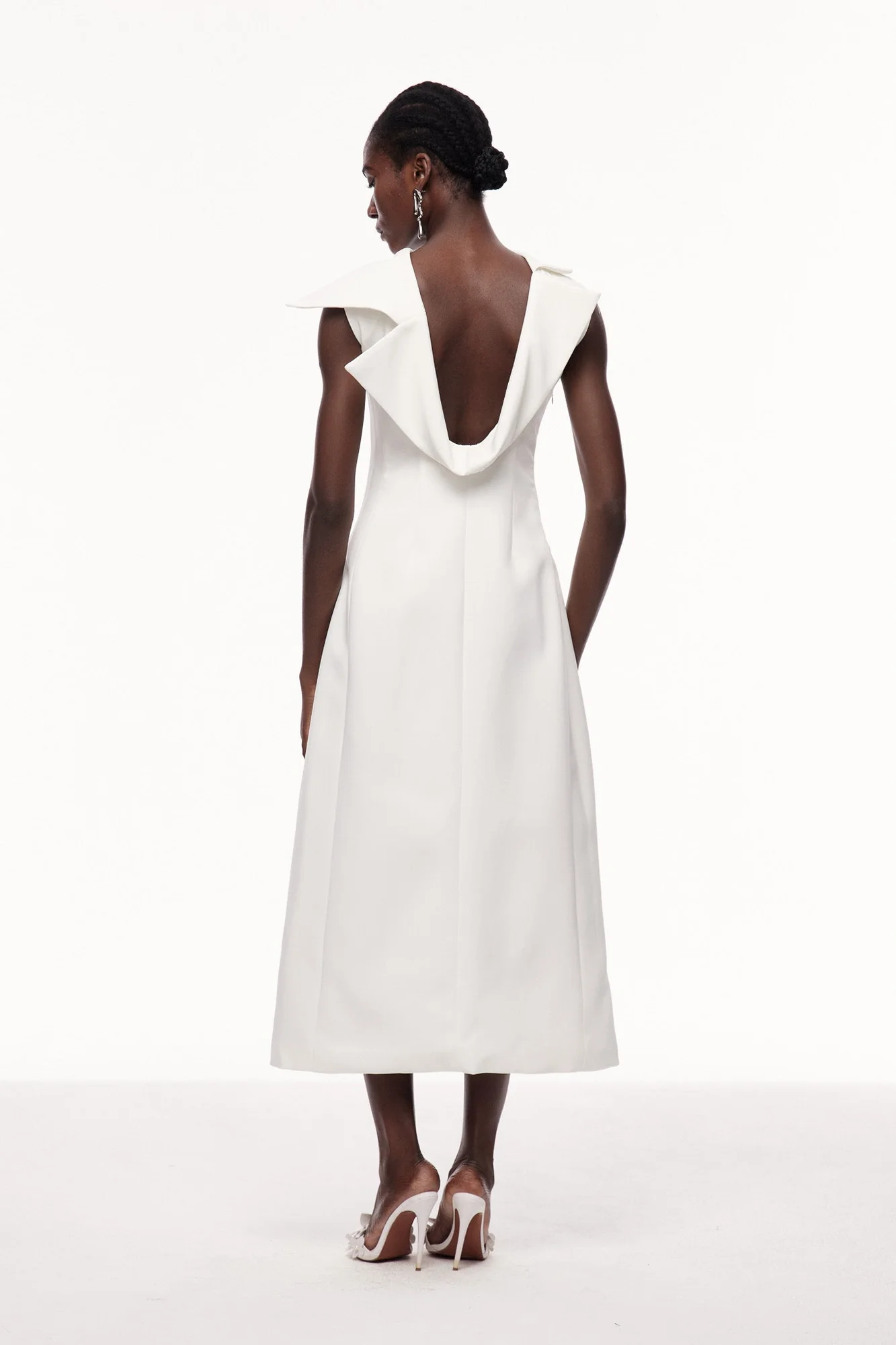 Elegant White Maxi Dress with Asymmetric Design