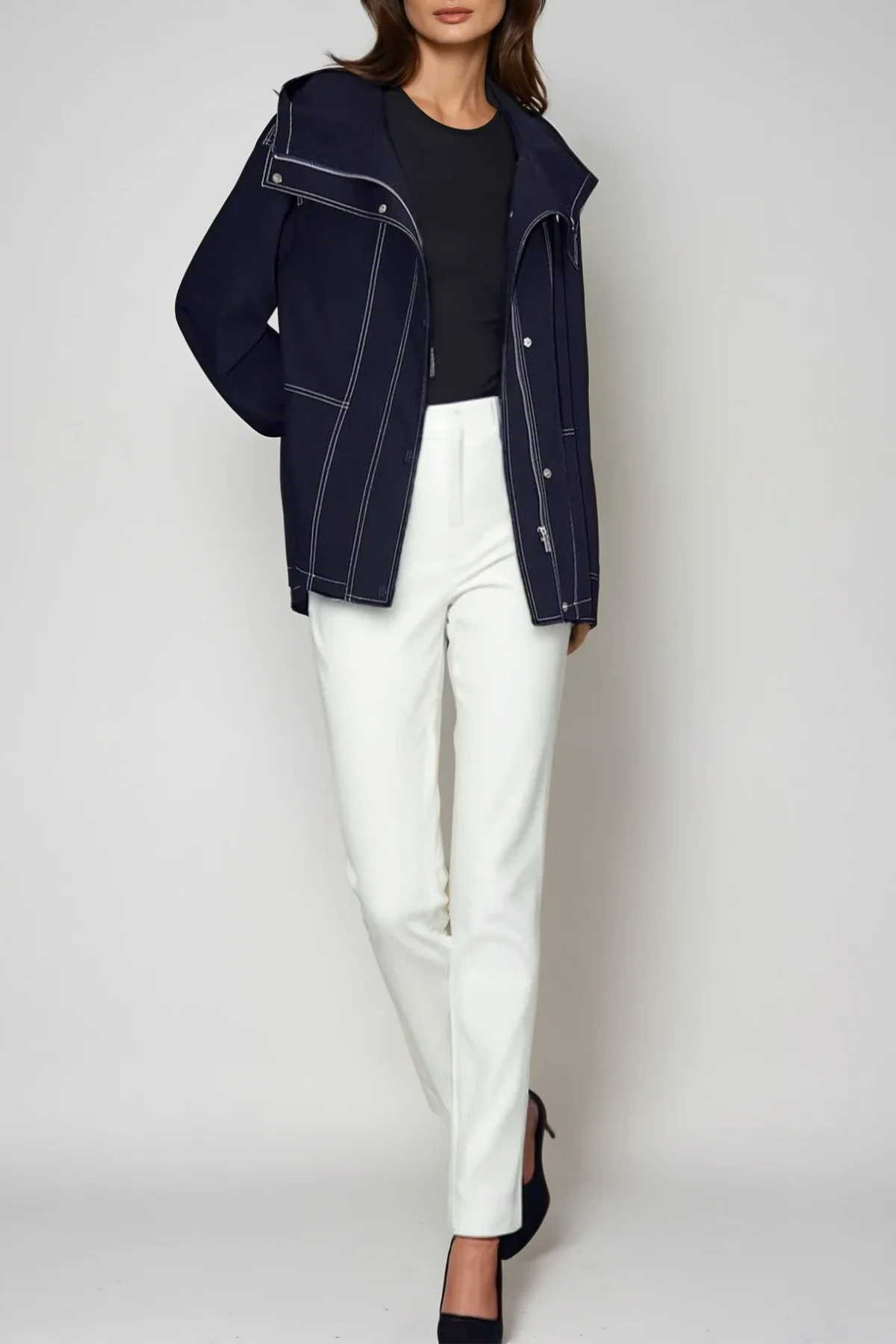 Stylish Hooded Denim Jacket for Men in Blue