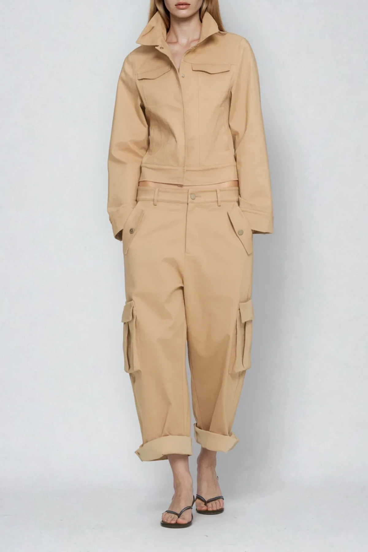 Khaki Cargo Pants Set for Urban Adventure