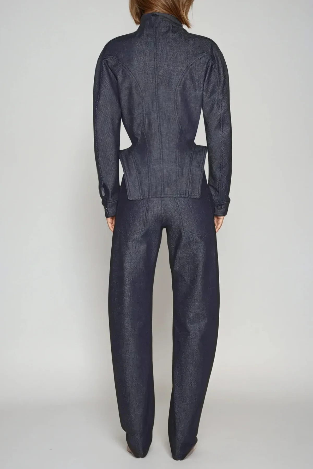 Deep Blue Denim Pants Set - Refined Comfort and Durability