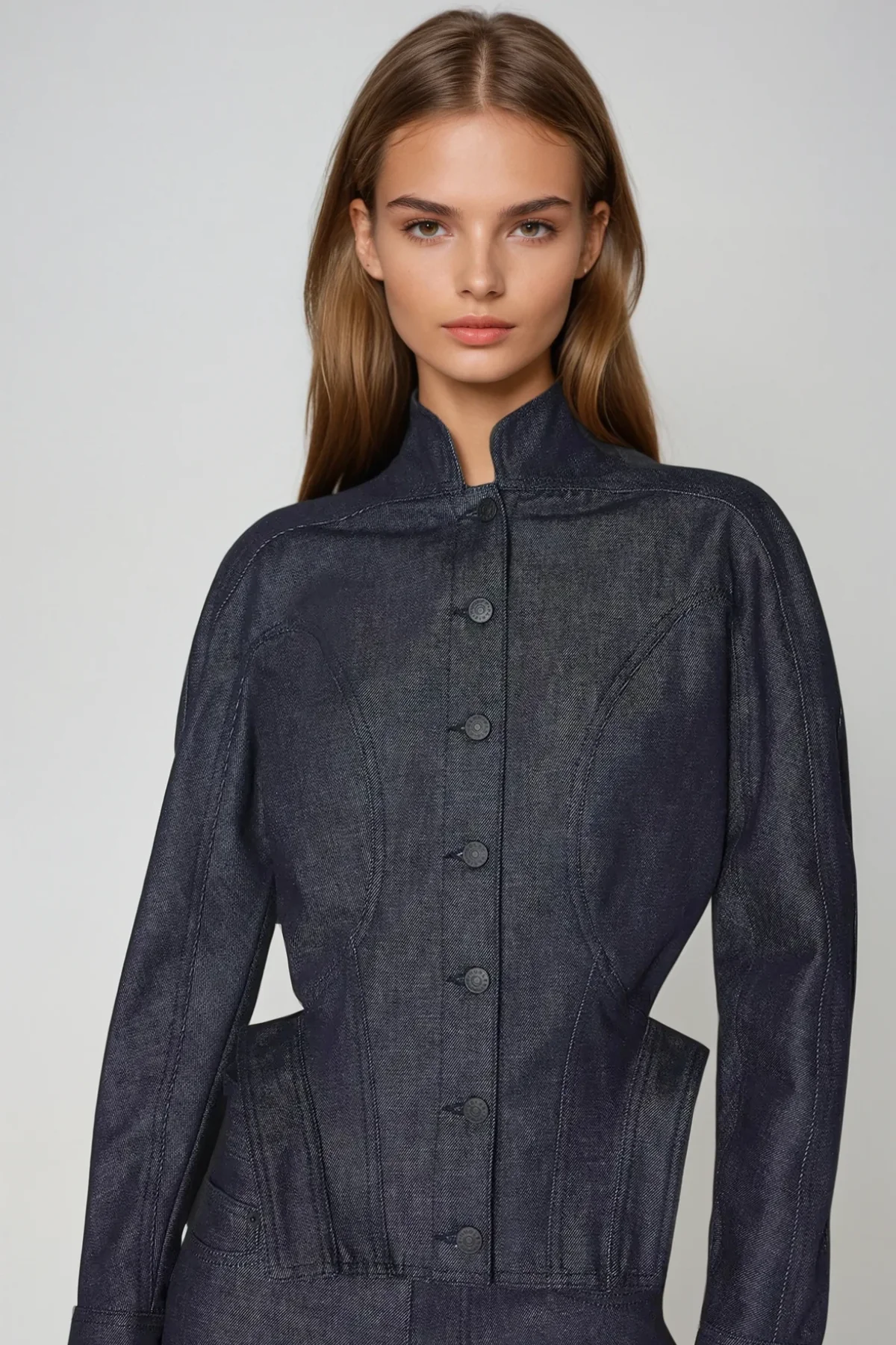 Deep Blue Denim Pants Set - Refined Comfort and Durability