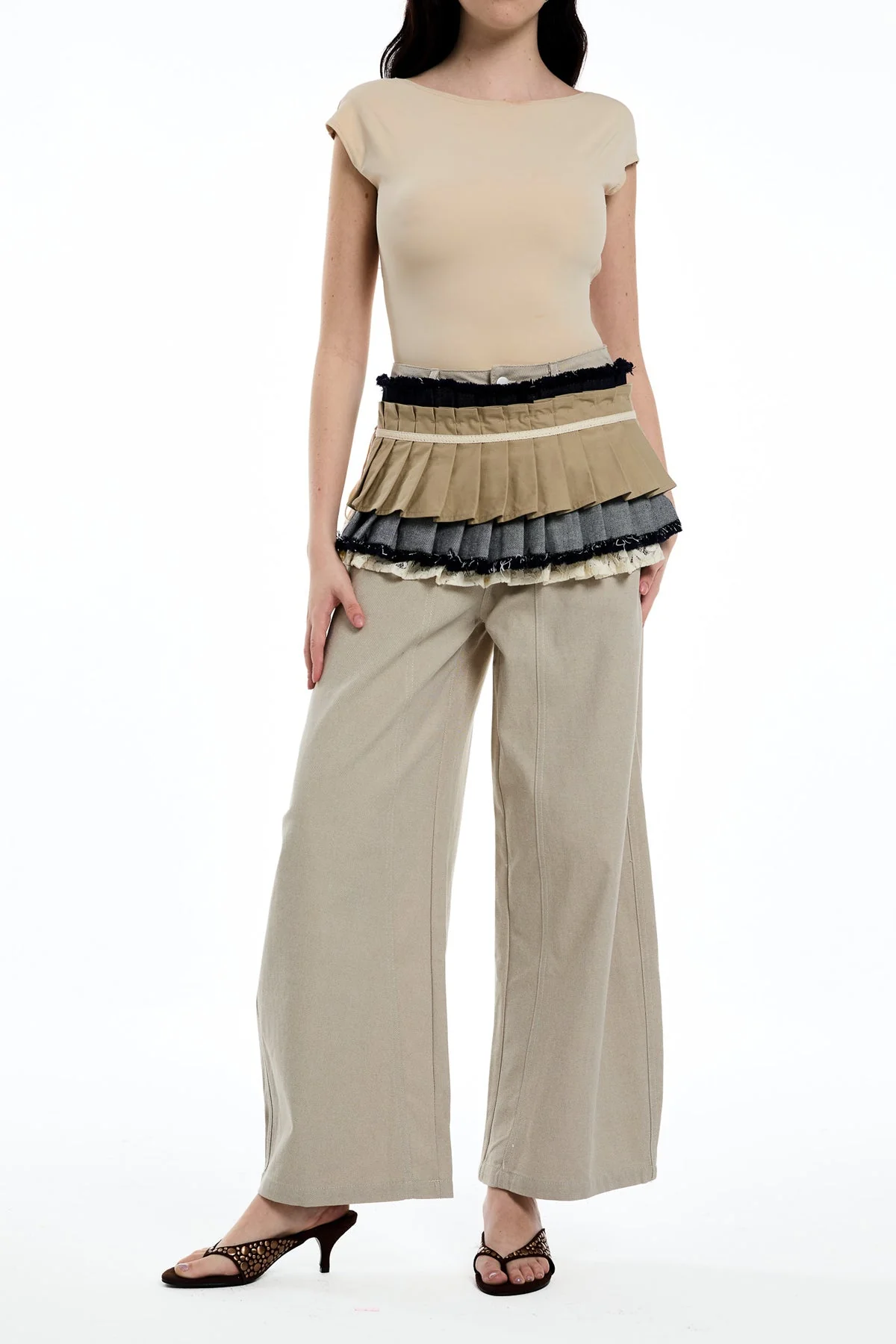 Khaki Urban Edge Baggy Jeans for Modern Comfort