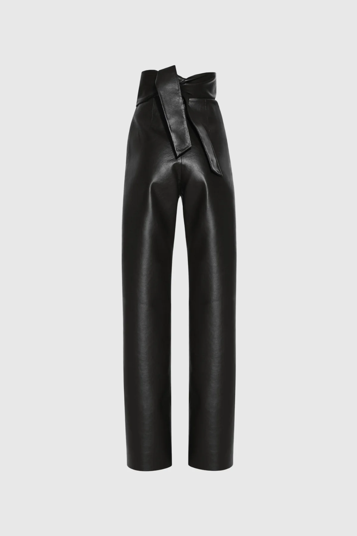 Black Deconstructed Leather Pants