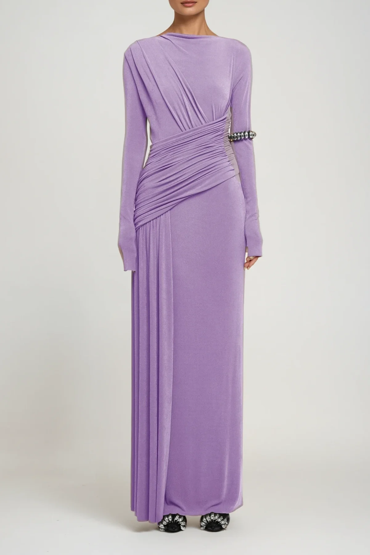 Chic Purple Asymmetric Maxi Dress