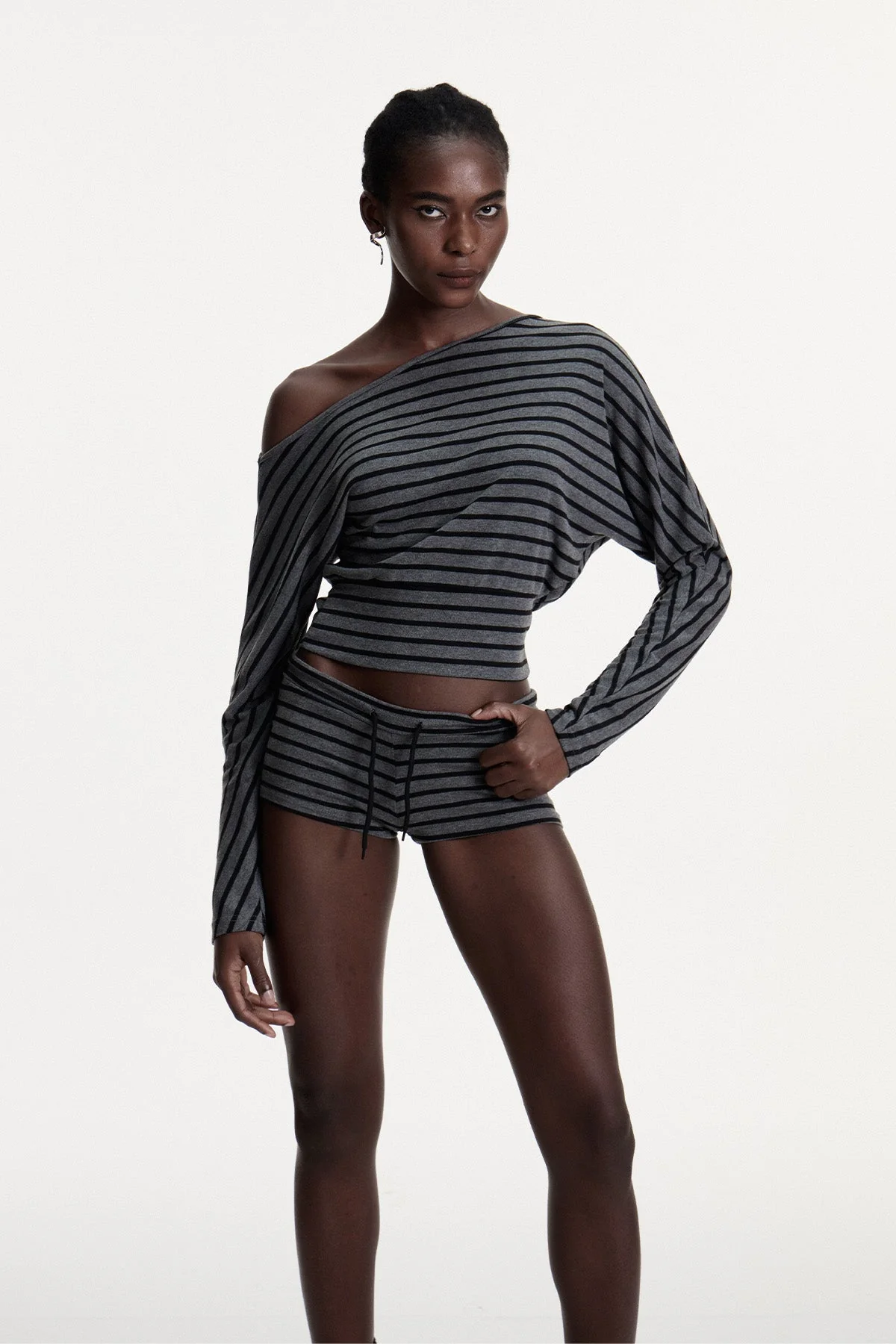 Urban Edge Asymmetric Black Pants Set