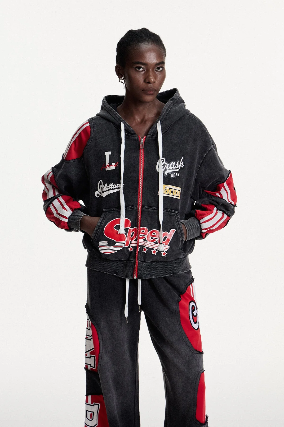 Stripe Print Denim Jacket - Stylish Layering Essential