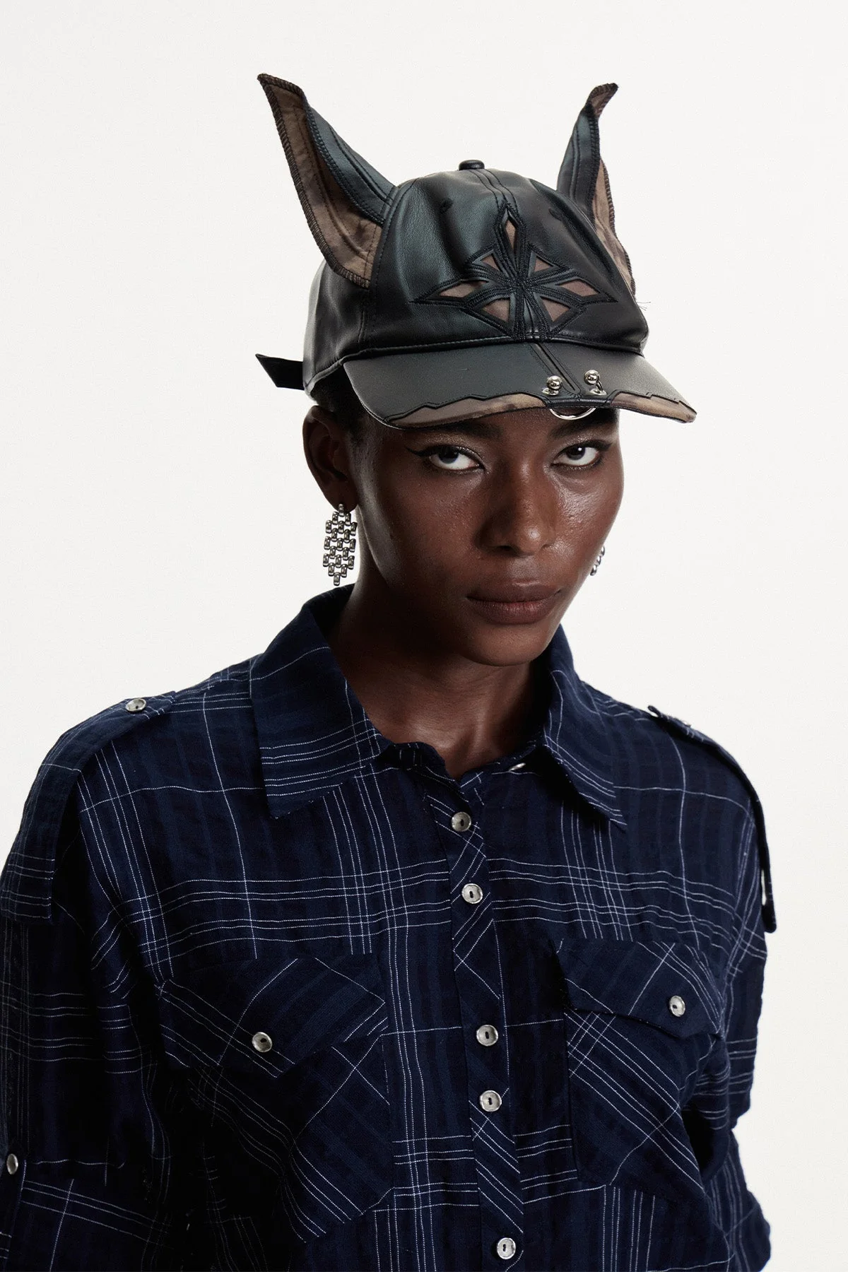 Premium Black Leather Cap for Timeless Style