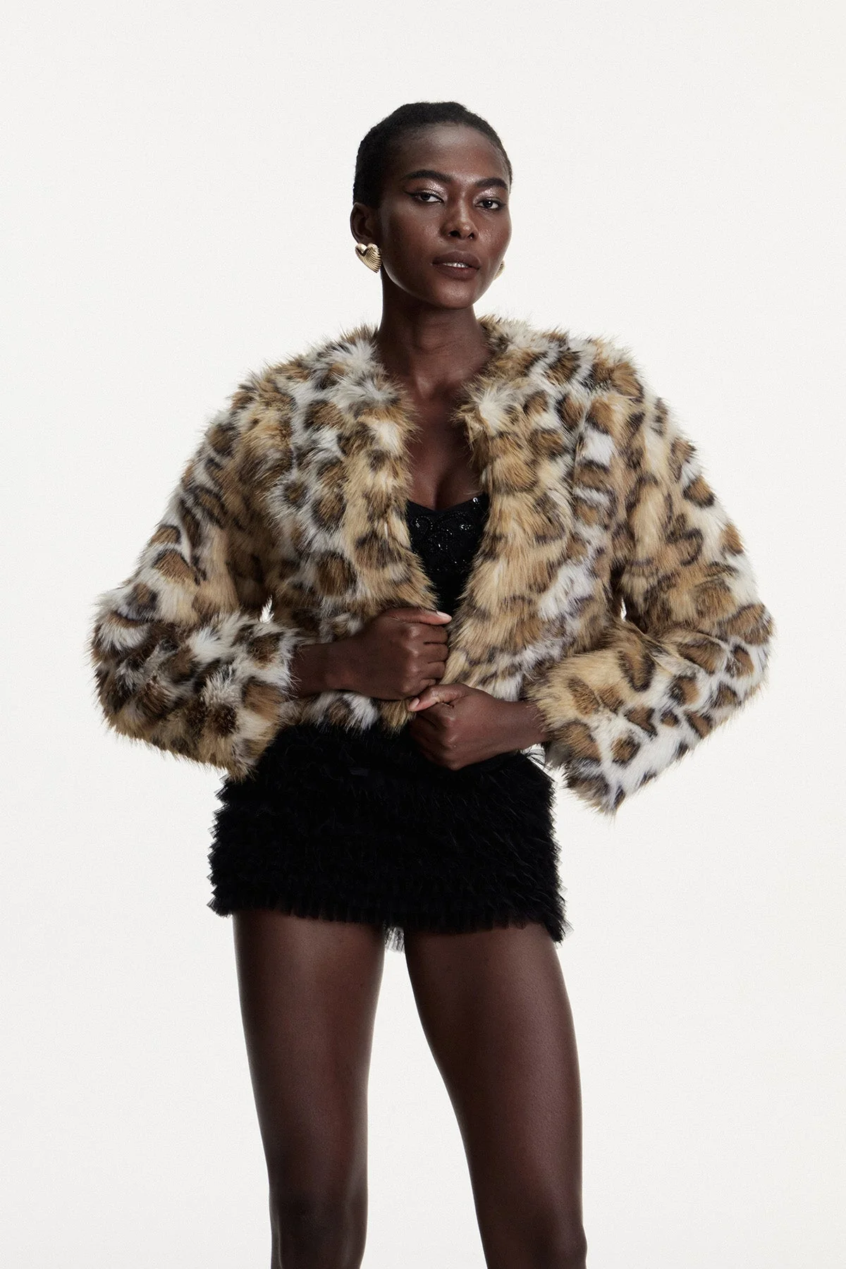Leopard Faux Fur Jacket - Luxurious Animal-Friendly Outerwear