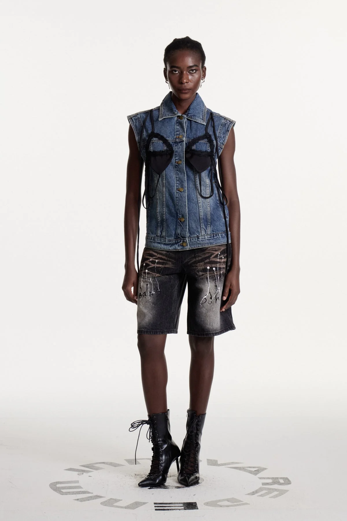 Urban Edge Denim Sleeveless Vest
