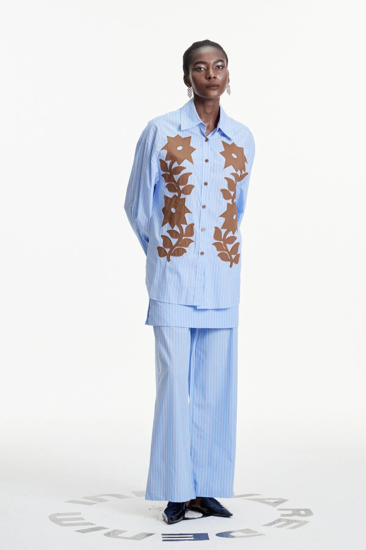 Striped Print Pants Set for Versatile Style