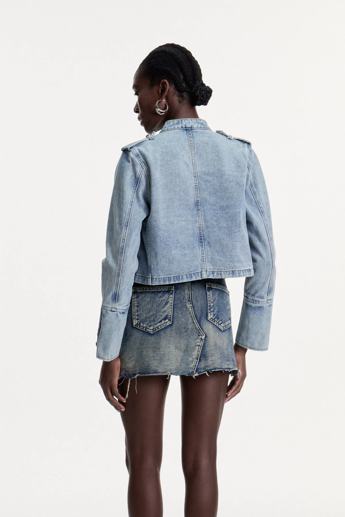 Deconstructed Buckle Denim Jacket - Urban Edge Style