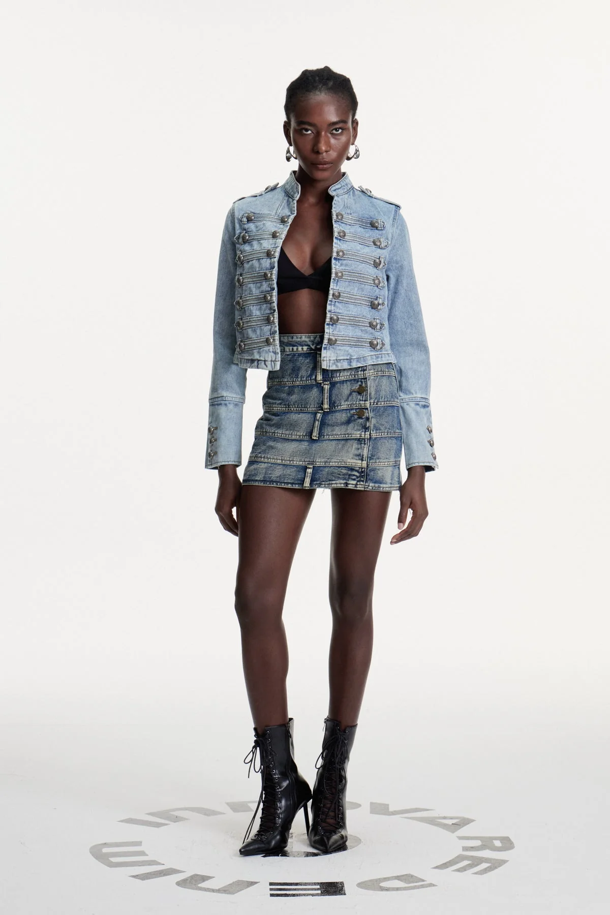 Deconstructed Buckle Denim Jacket - Urban Edge Style