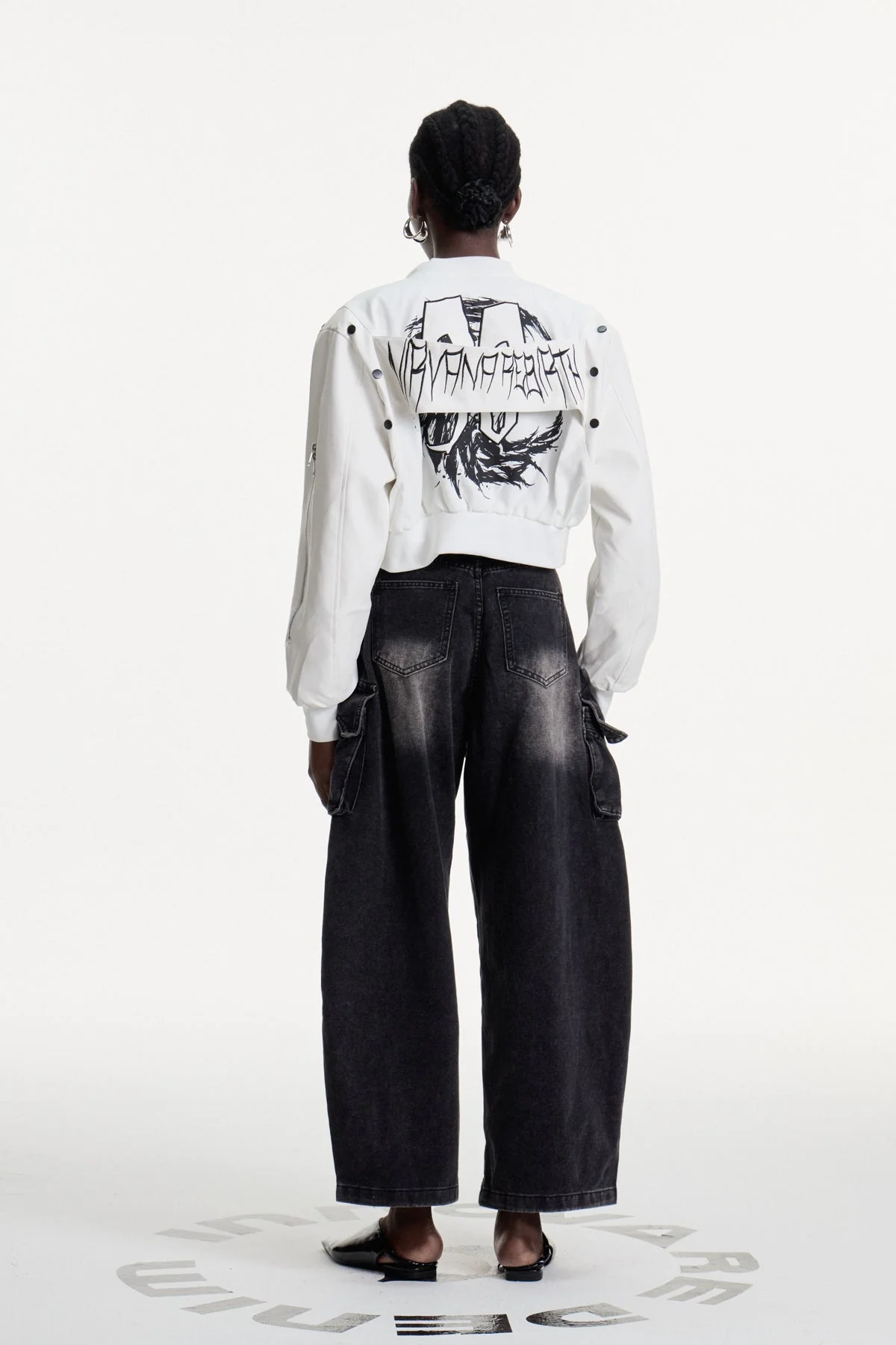 Black Deconstruct Baggy Jeans for Urban Edge Style