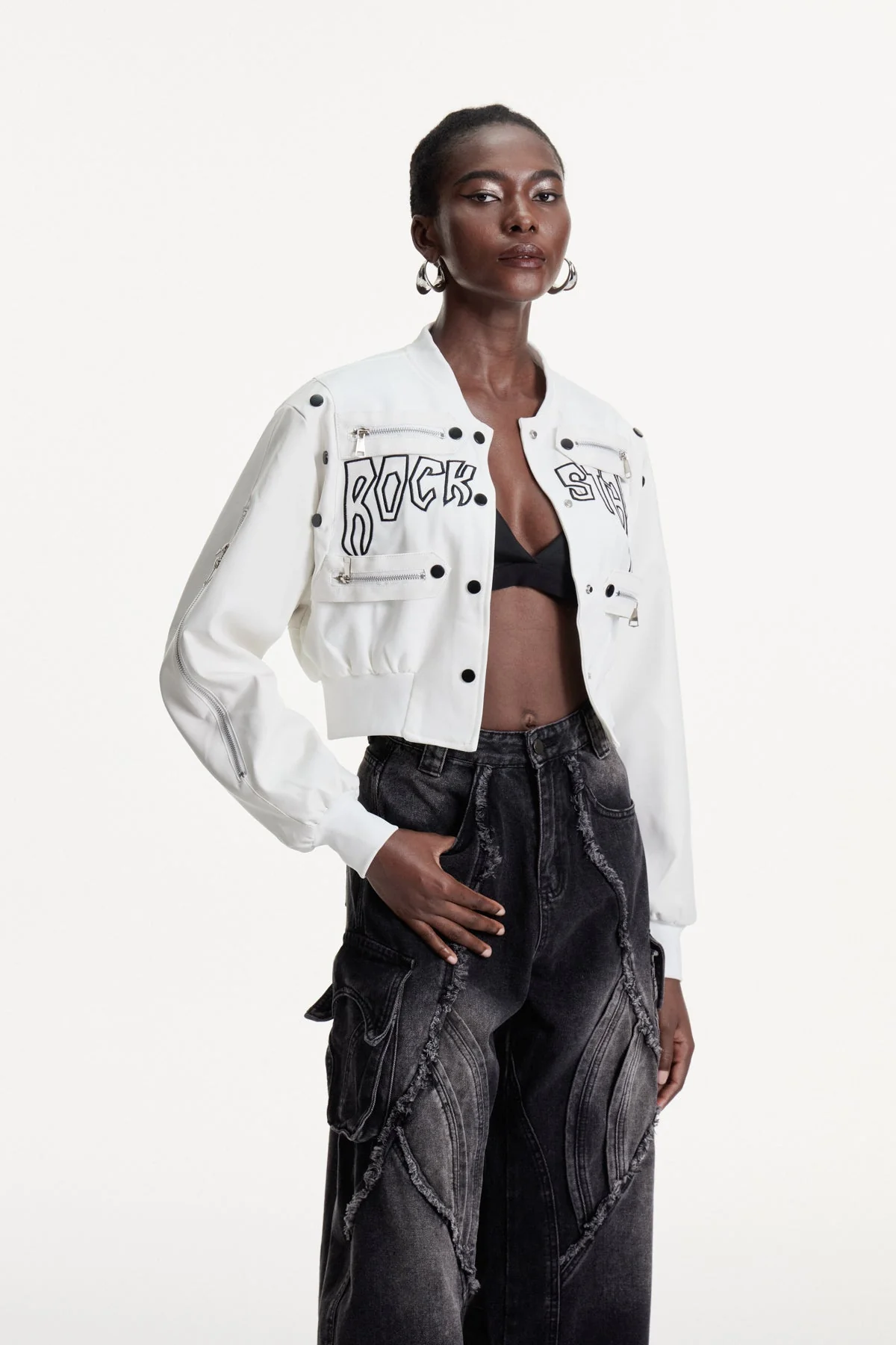 White Embroidered Statement Jacket - Premium Craftsmanship