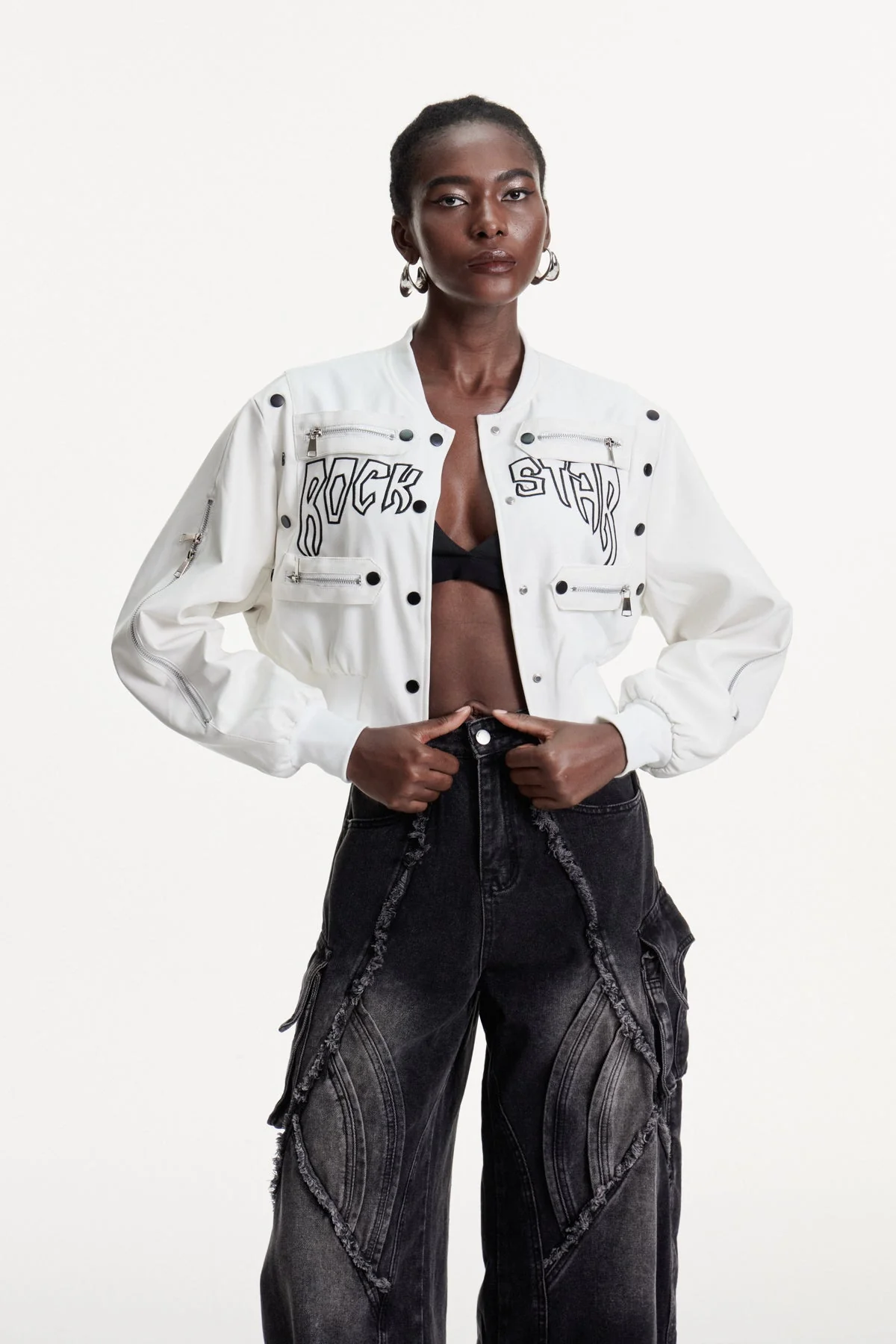 White Embroidered Statement Jacket - Premium Craftsmanship