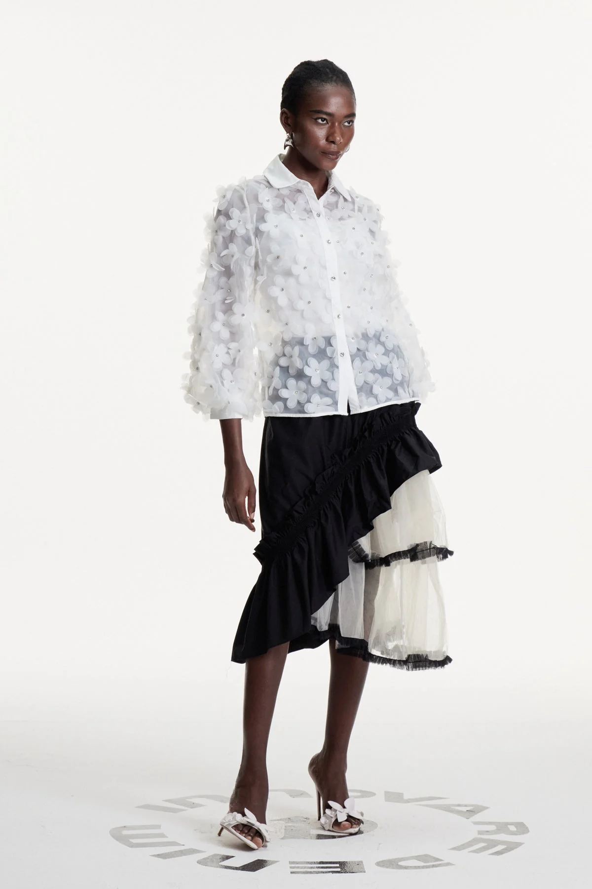 Elegant Mesh Maxi Skirt