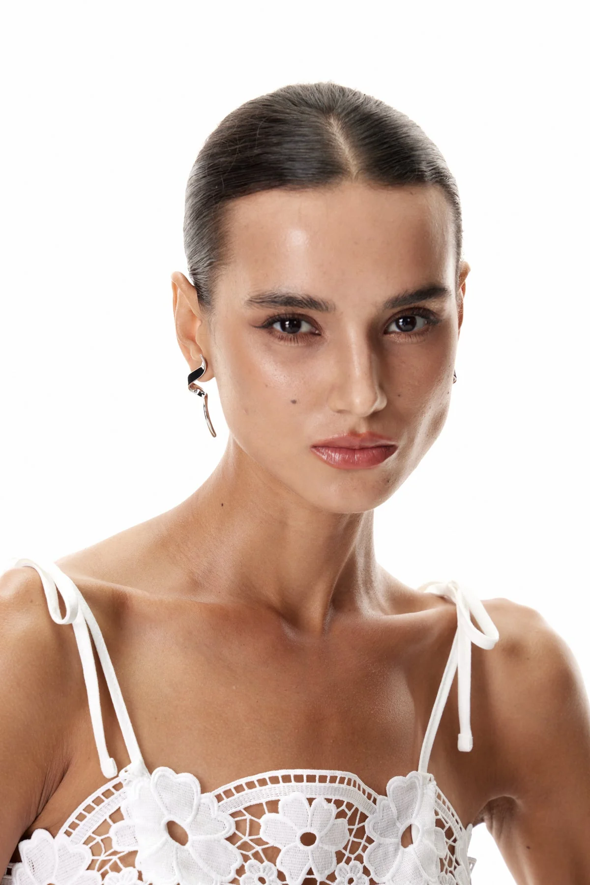 Contemporary Asymmetric Silver Earrings - Handcrafted Design