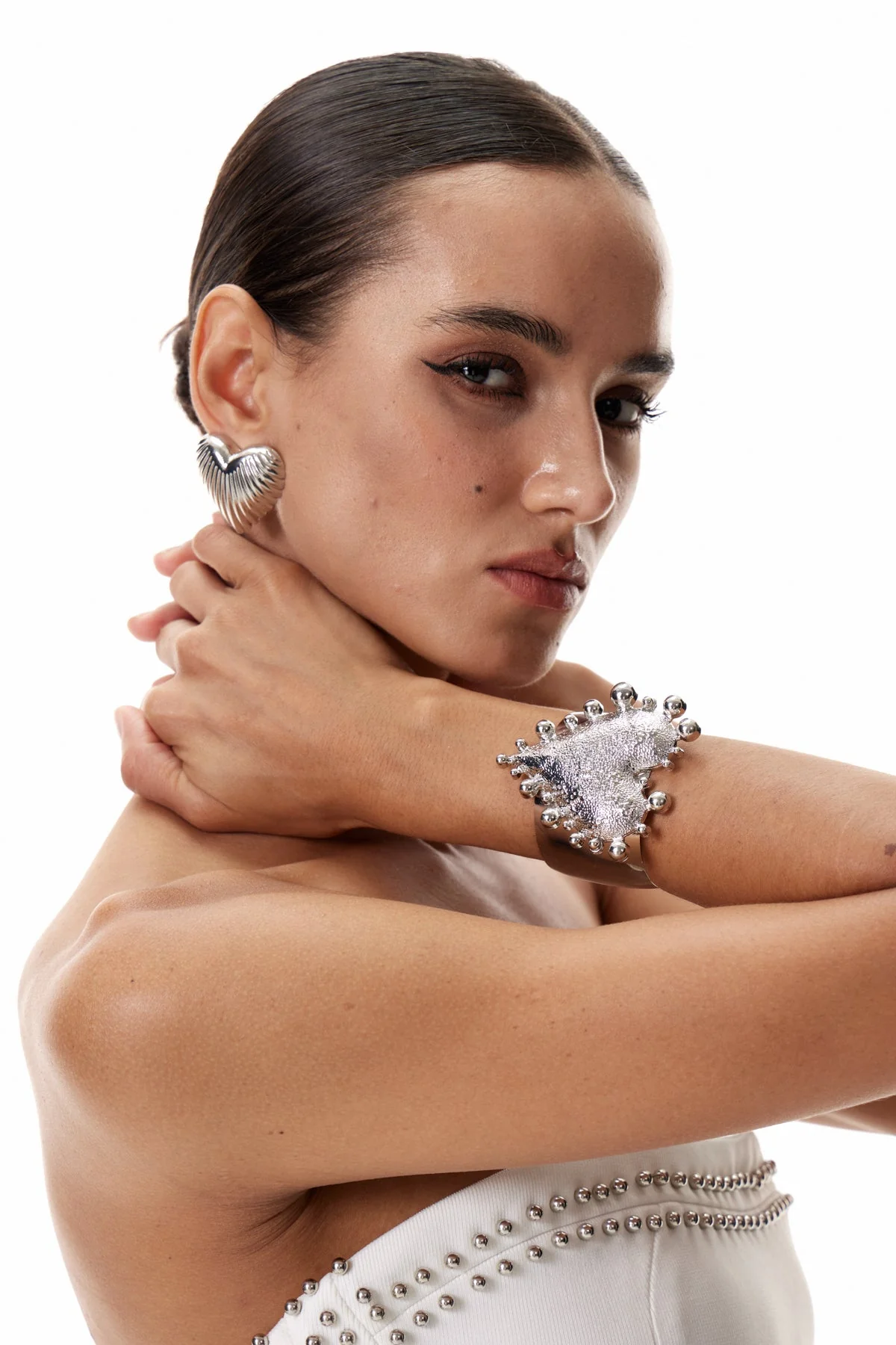 Delicate Heart Motif Bracelet - Silver Charm Jewelry