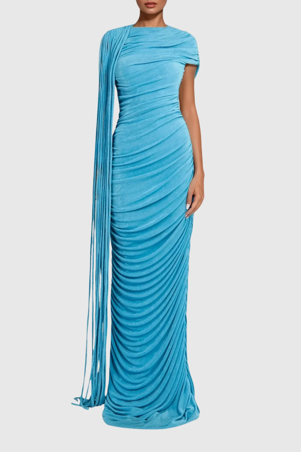 Elegant Fringe Maxi Dress - Sophisticated Evening Wear